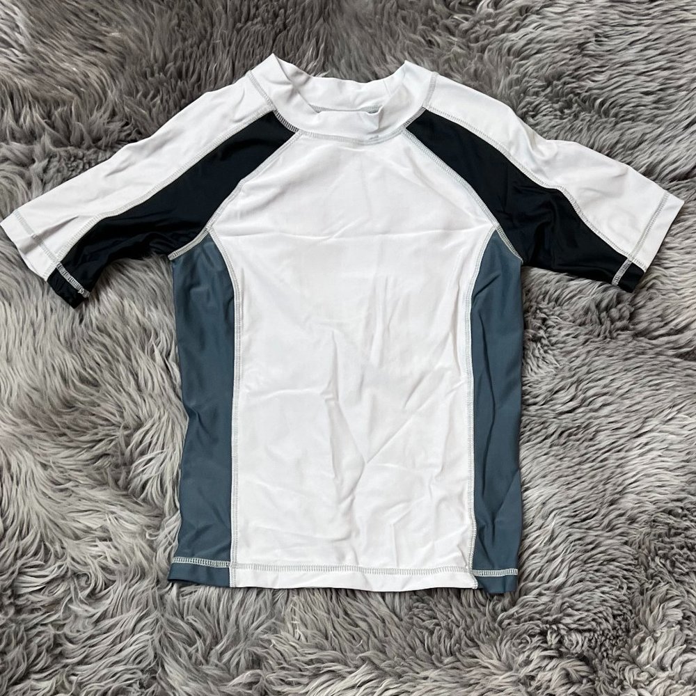 Joe Boxer | Boy's Colour Block Rashguard | Silver & Grey | Medium (10/12)
